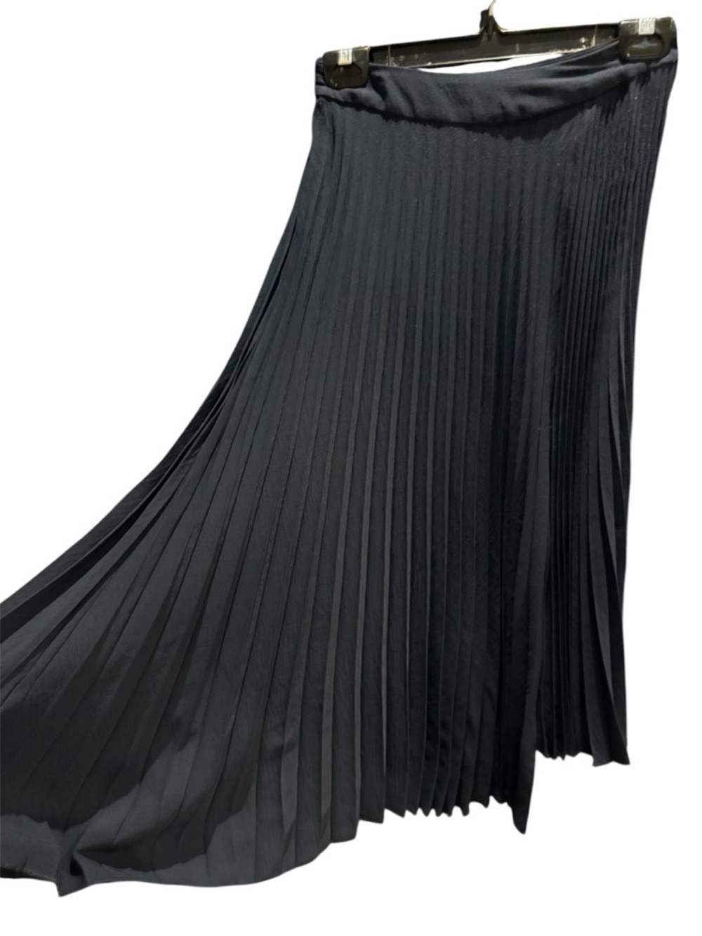 Zara Navy Pleated Midi Skirt - Elegant Women's Skirt, size S